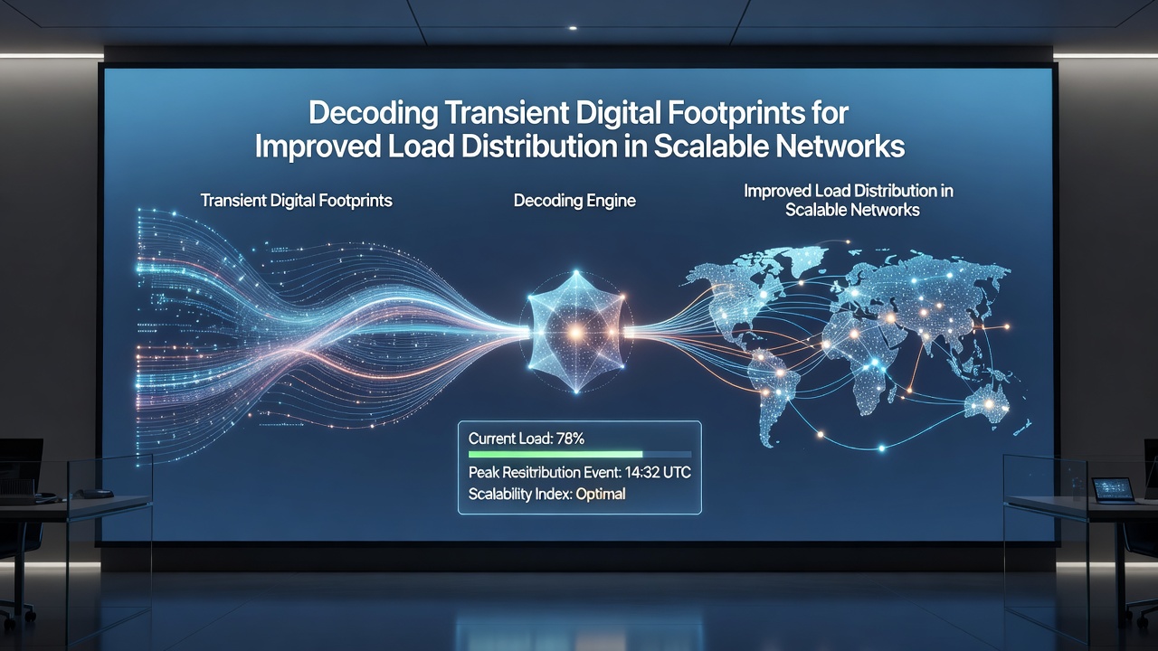 Flowchart illustrating steps to decode digital footprints and apply them to dynamic load balancing in cloud networks